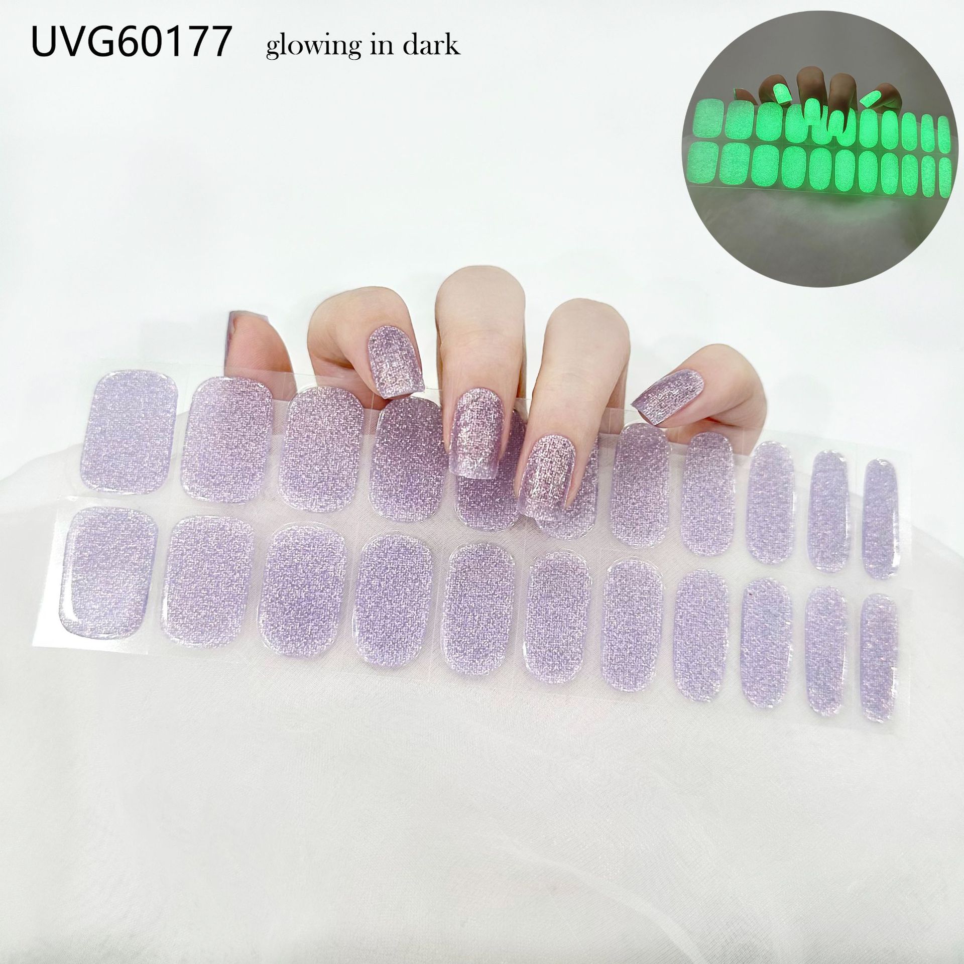 Pegatinas de uñas de gel UV transparentes efecto hielo, semicuradas, con lámina dorada, fototerapia, efecto película de aceite