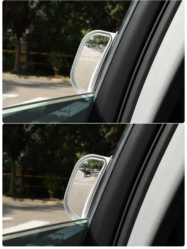 Car Second-Row Rearview Mirror, Rear Seat Observation Mirror, B-Pillar Auxiliary Mirror, Wide-Angle Blind Spot Mirror, High-Definition Universal Type