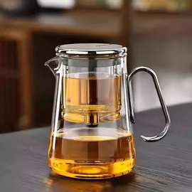 耐高温全玻璃内胆磁吸飘逸杯茶水分离铝合金泡茶壶懒人茶具泡茶器