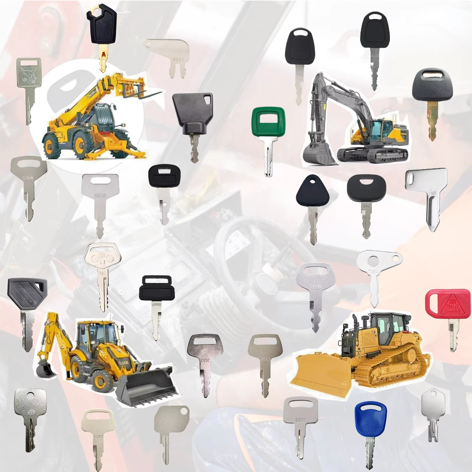28-piece set of keys 14601 CAT JCB 777 H800 T250 52160 459A