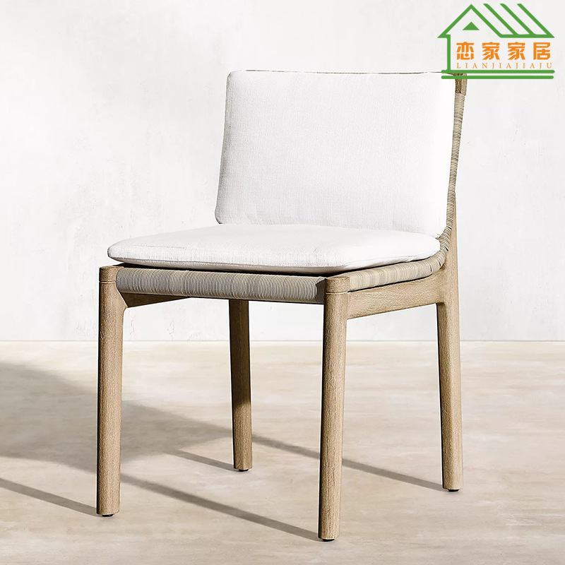 Teca al aire libre mesa y silla patio Villa jardín ratán silla sol-prueba Hotel terraza al aire libre madera maciza mesa de comedor y silla combinación