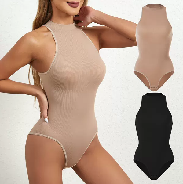New European and American style high-elasticity skin-friendly waist-shaping shapewear with buttons, camisole bodysuit, tummy control one-piece