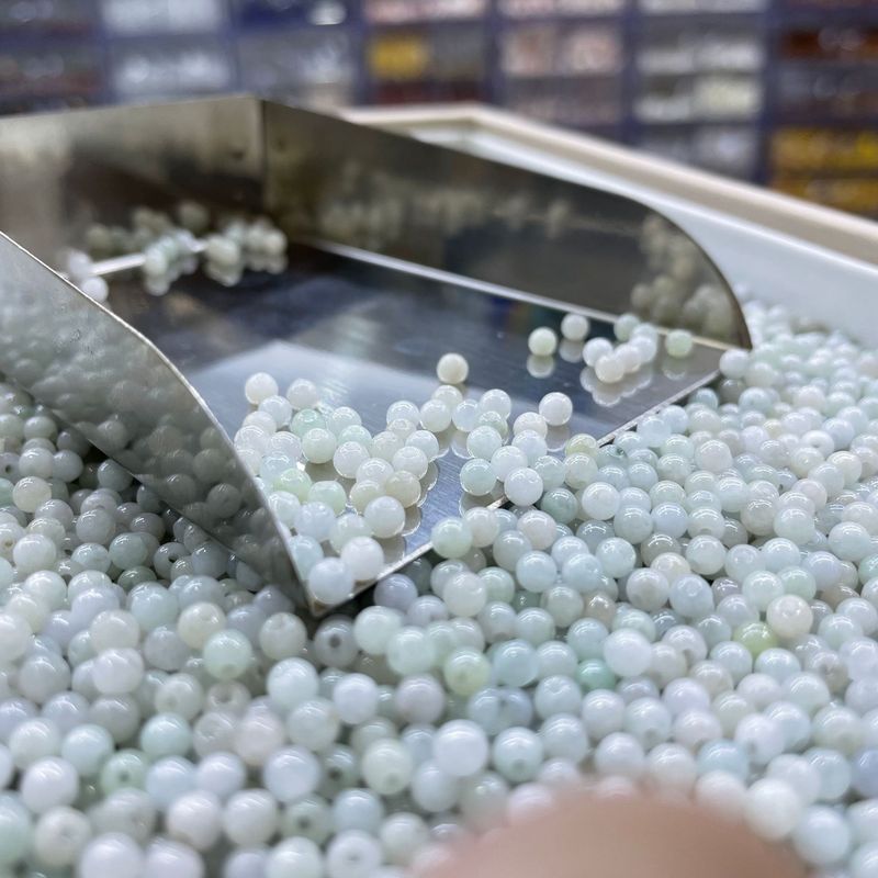 翡翠A货散珠子冰种飘花约3.5mm圆珠diy手工编绳手串项链饰品配件|undefined
