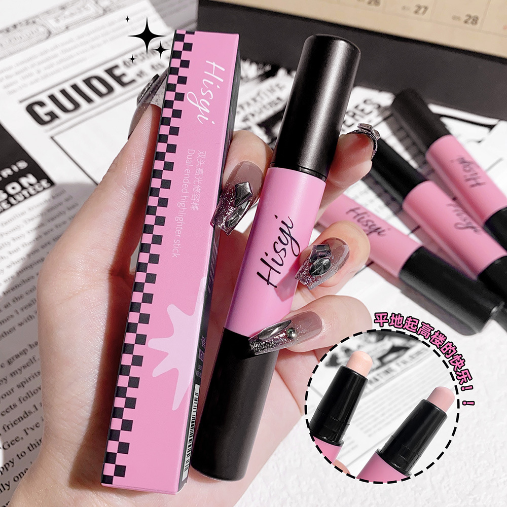 Hisyi Double-Ended High-Gloss Contouring Stick Matte High-Gloss Facial Brightening Natural Shadow High Nose Bridge Novice Student Party