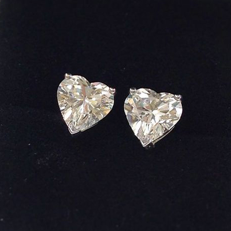 Fashion Heart-shaped Zircon Simple Heart-shaped Copper Earrings display picture 3