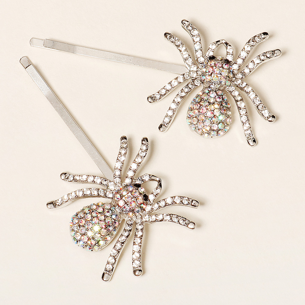 Personality Funny Rhinestone Bangs Clip Carnival Banquet Dress Up Spider Hairpin display picture 1