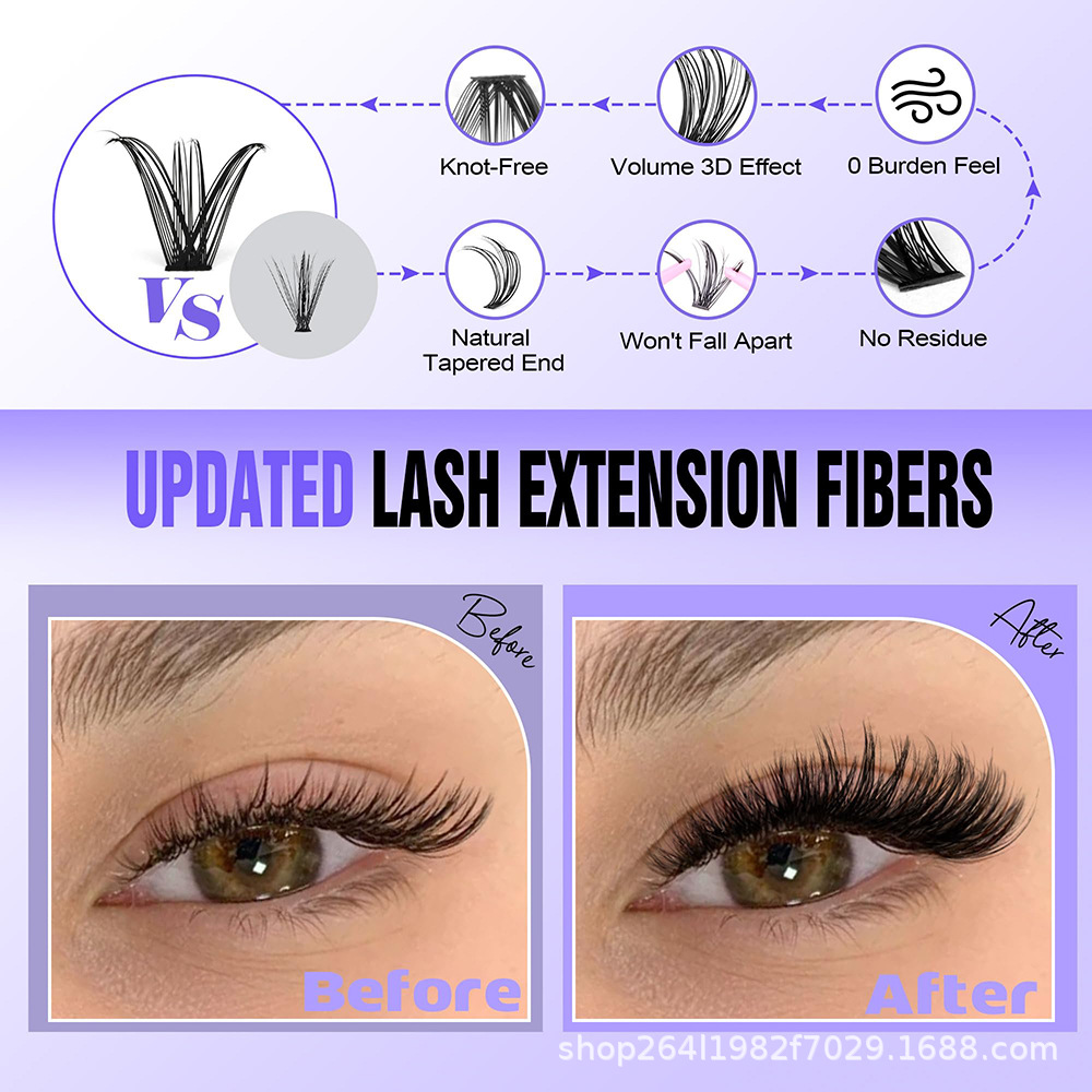 Explosiones de comercio exterior pegamento de pestañas falsas 30D40D60D30 filas 300 grupos de pegamento de pestañas libro de pestañas personalizado fábrica transfronteriza