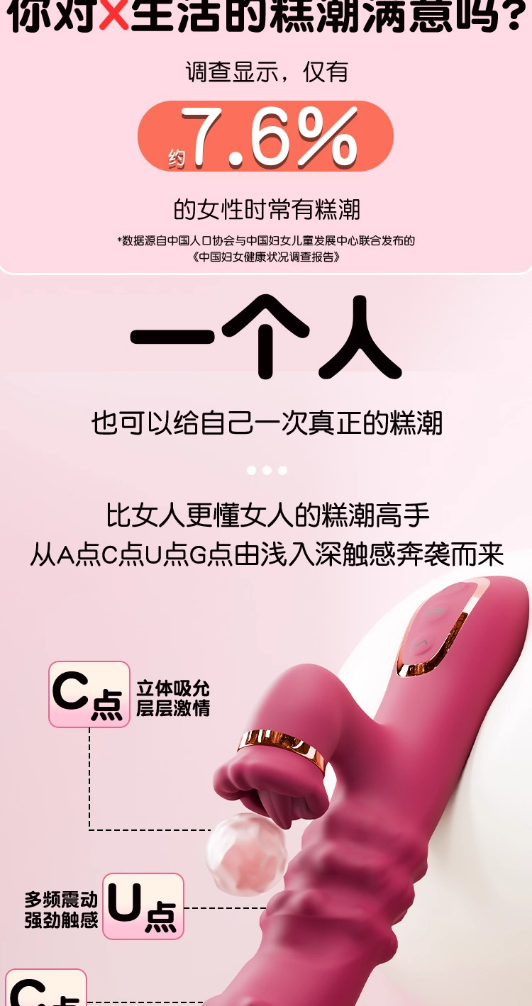 Jiuai Retractable Vibrating Stick for Women, Electric Button Control, Quiet 60 dB, Adult Wellness Device — detail image 4
