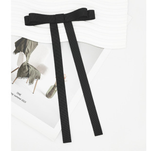 Black Tie Jk Bow Shirt Women's Decorative College Style Ribbon Simple Pin Retro Graduation Shirt Accessories