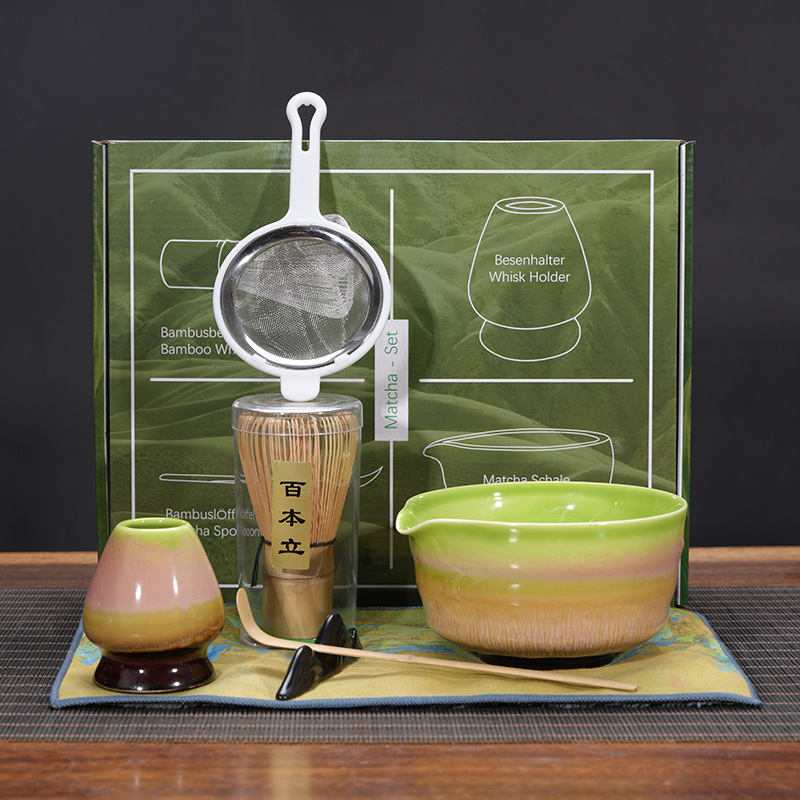 Japonés Matcha tazón Matcha túnica canción té herramientas de pedido taza de té de cerámica taza de té mezclador Matcha cepillo taza de té