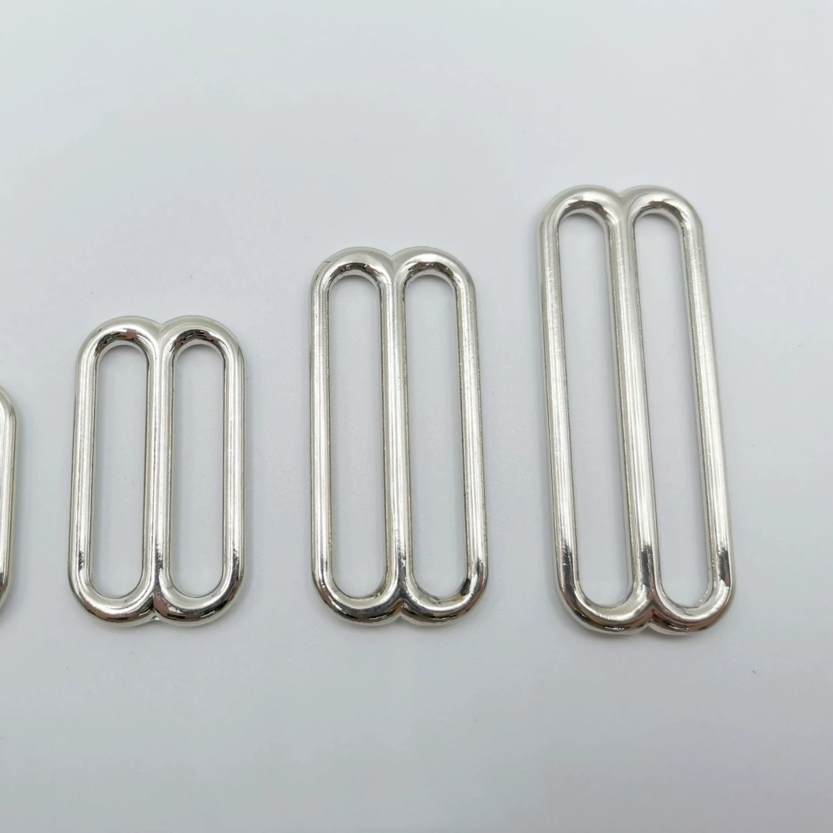 Metal thin round wire Japanese-shaped buckle clothing jacket luggage shoulder strap adjustment buckle silver 8-shaped buckle
