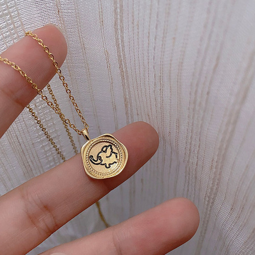 Cold and Lovely Baby Elephant Gold Necklace for Women, Instagram Trendy, Influencer Style, Simple and Personal, Fashionable and Versatile Clavicle Chain