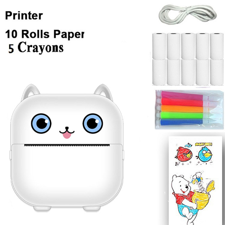 X15 blanco + 10 rollos de papel de impresión + 5 bolígrafos de color