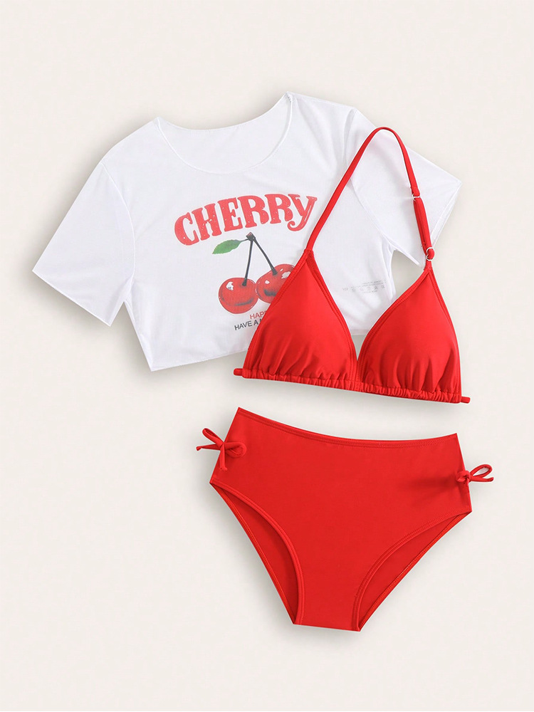 Mädchen Bikini Set Mit Cartoon Motiv Zweiteiliger Badeanzug_voghion.com