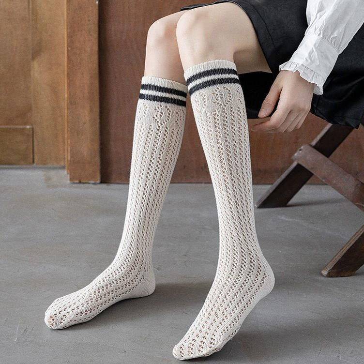 Tide, white high boots, knee socks, internet celebrity