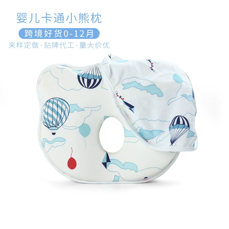 Детская корректирующая подушка для сна с круглой головкой, антиэкцентрическая подушка для головы новорожденного, коррекция формы головы ребенка, подушка с мультяшным медведем, оптовая продажа