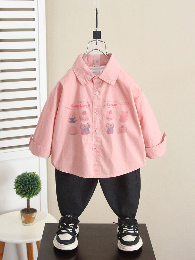 6264 Camisa delgada de otoño para niños Ropa para niños Primavera y otoño Camisa coreana de manga larga 2025 Nueva camisa para bebé