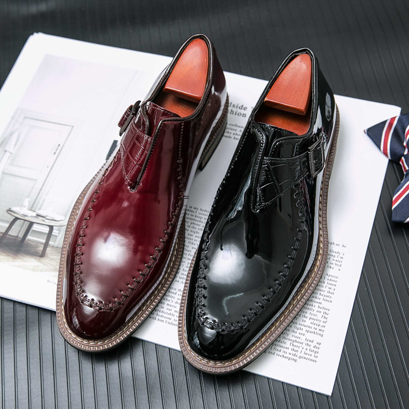 Plus size breathable pointed fashionable leather shoes business formal men's leather shoes wholesale Microfiber leather leather shoes