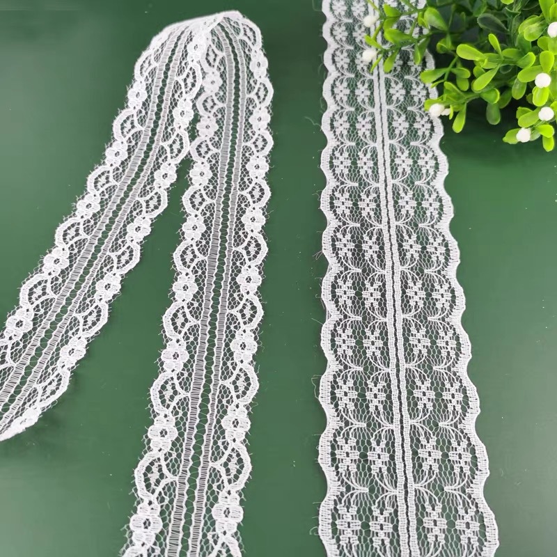 现货白色无弹力花边刺绣波浪辅料水溶电脑服装花边材料批发