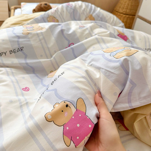 Twill cotton kindergarten small size children printed three-piece single quilt cover pillowcase bedding can be sold