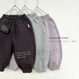 儿童加绒裤子长裤2025新款中小童时髦束脚卫裤卡通字母男女休闲裤