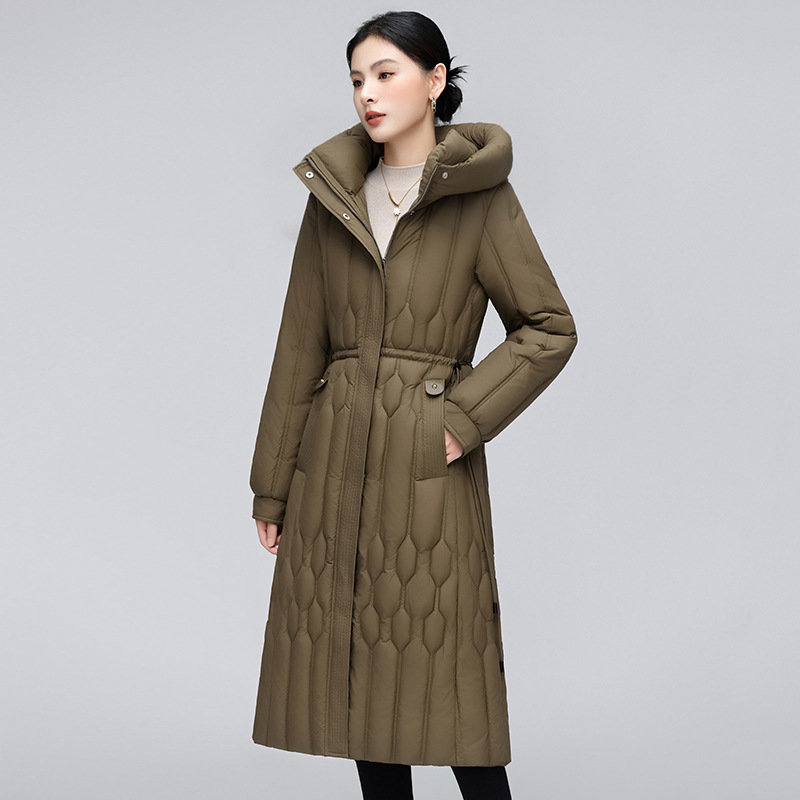 外贸中年棉衣女过膝长款新款冬季时尚棉袄外套修身显瘦女棉衣