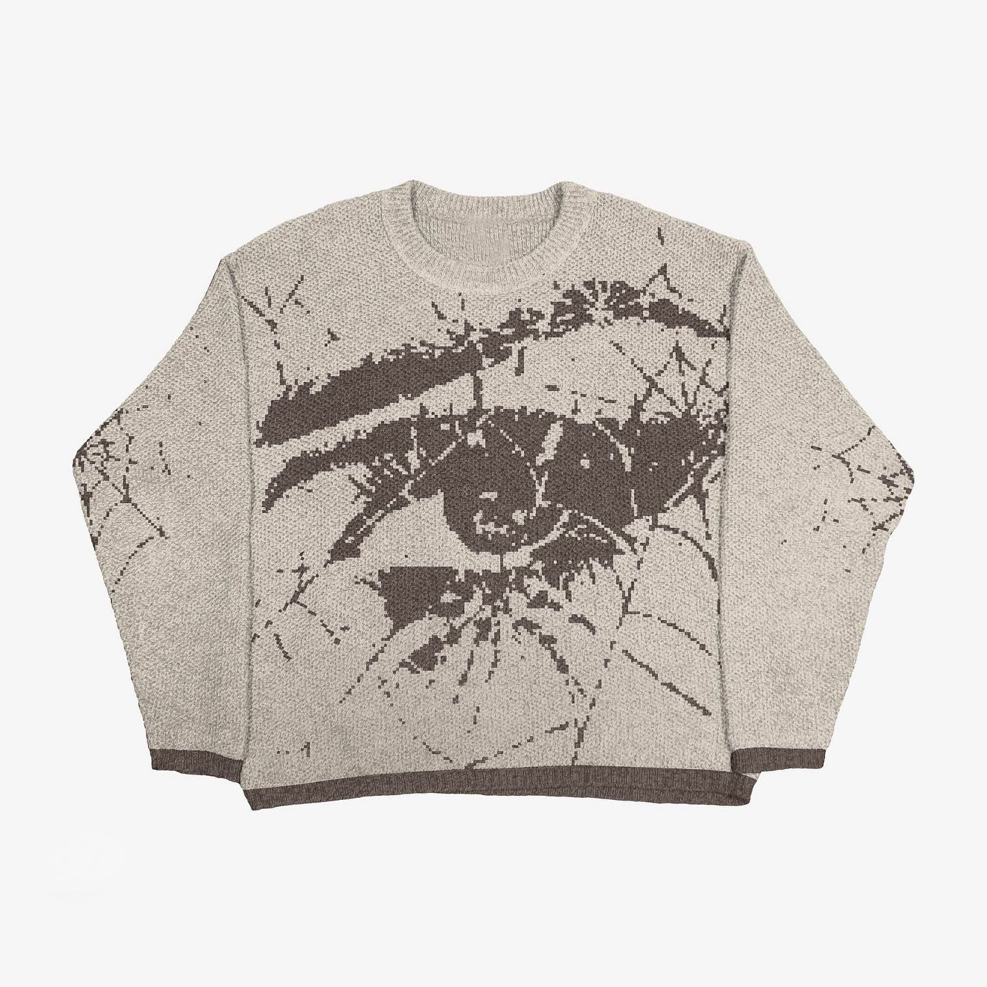 Свитер ZSIIBO oversize вязанный, demi-season круглый ворот, длинный рукав, европейский стиль