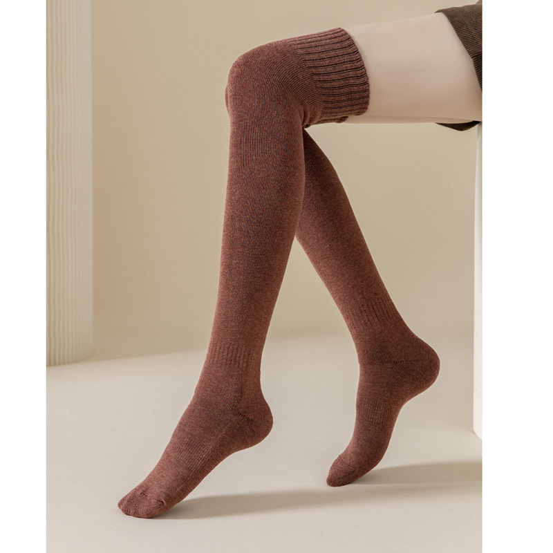 Socks children in autumn and winter, knee length warmth, anti slip, thickened plush loop, thick leg for women's long_voghion.com