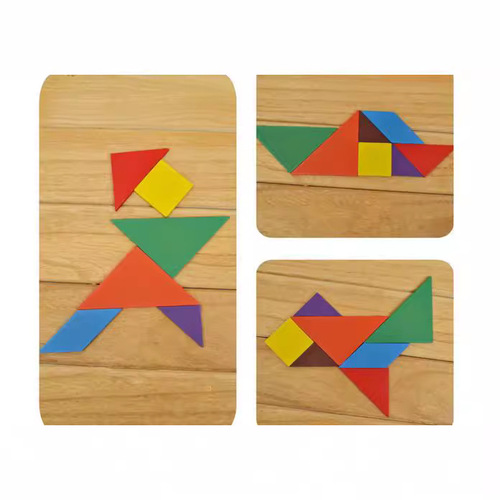Intelligence Development Toy Colorful Small Tangram Puzzle Building Block Shape Recognition Assembly Floor Puzzle Game