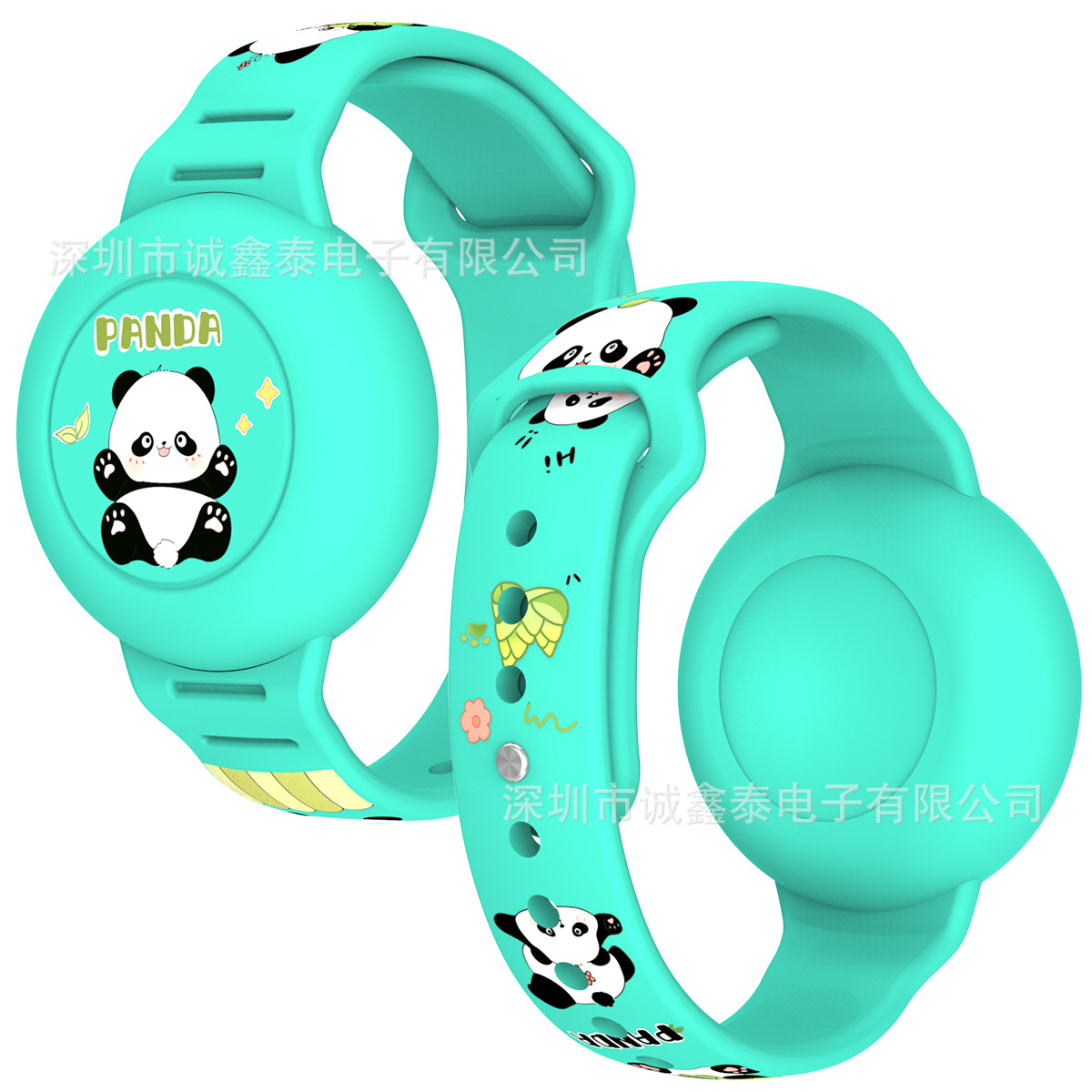 Funda protectora de silicona con estampado de dibujos animados para Apple Airtag, localizador con correa, dispositivo antipérdida, pulsera para niños