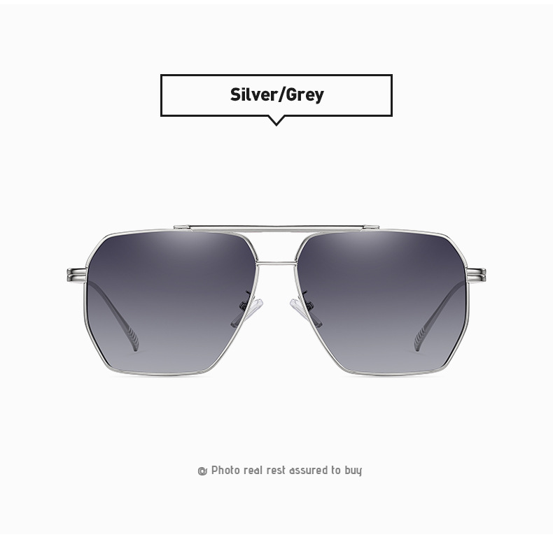Solid Color Pattern Men'S Gender Fashion Solid Color Tac UV400 Protection Square Full Frame Men's Sunglasses