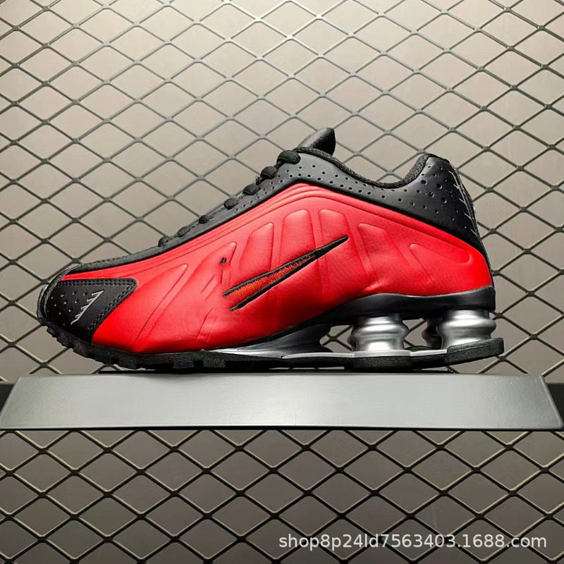 莆田貿易 Shox R4 ガスカラムスプリングランニングシューズ弾頭ヴィンスカートスポーツシューズレトロお父さん靴|undefined