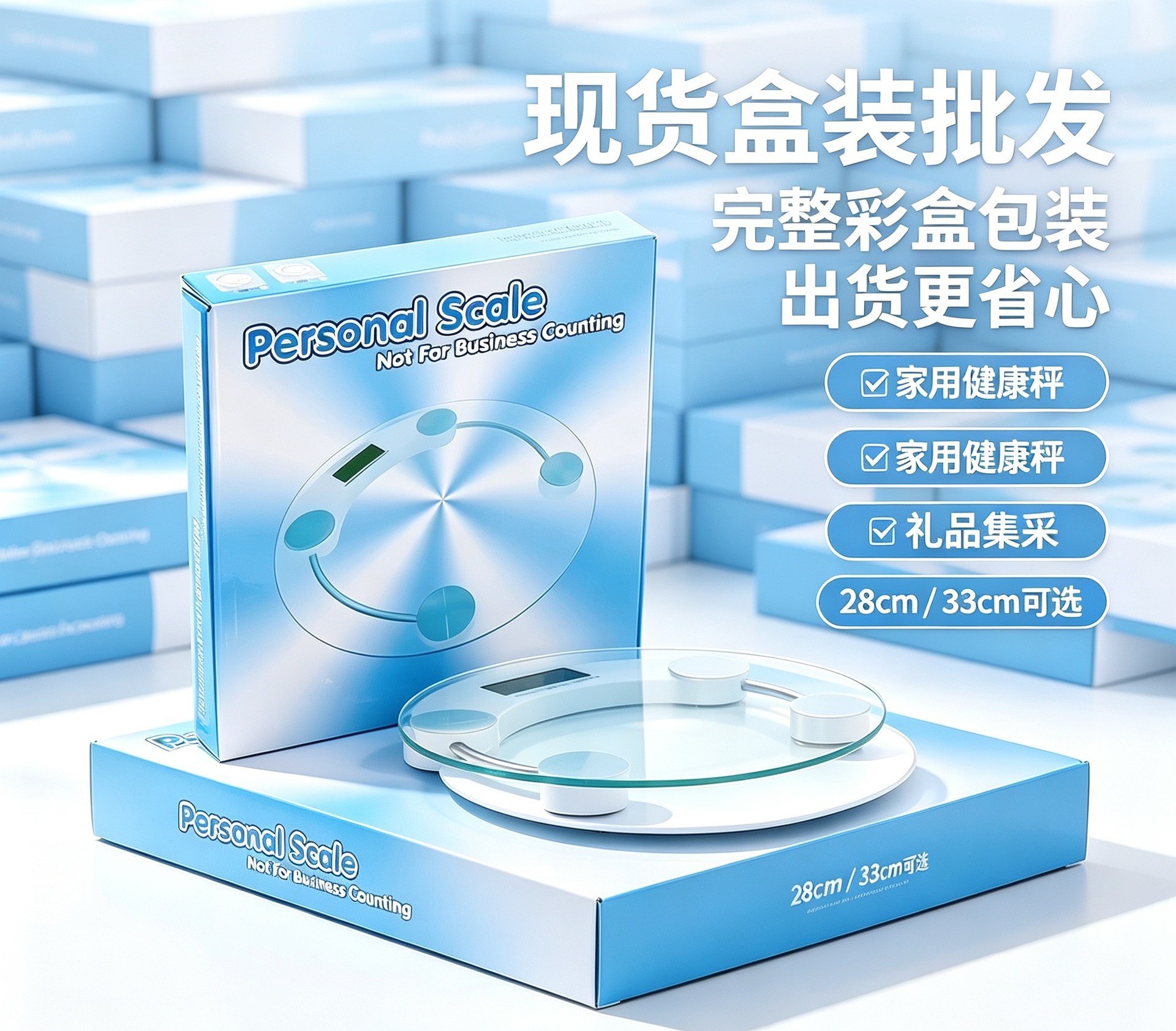 Manufacturer wholesale household health scale electronic scale gift tempered glass transparent round scale with logo printing cross-border