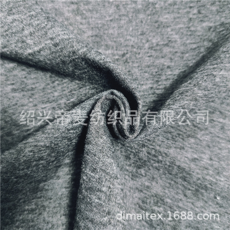 平纹汗布TCR混纺面料32s针织布夏季T恤家居服麻灰针织雪花纱面料