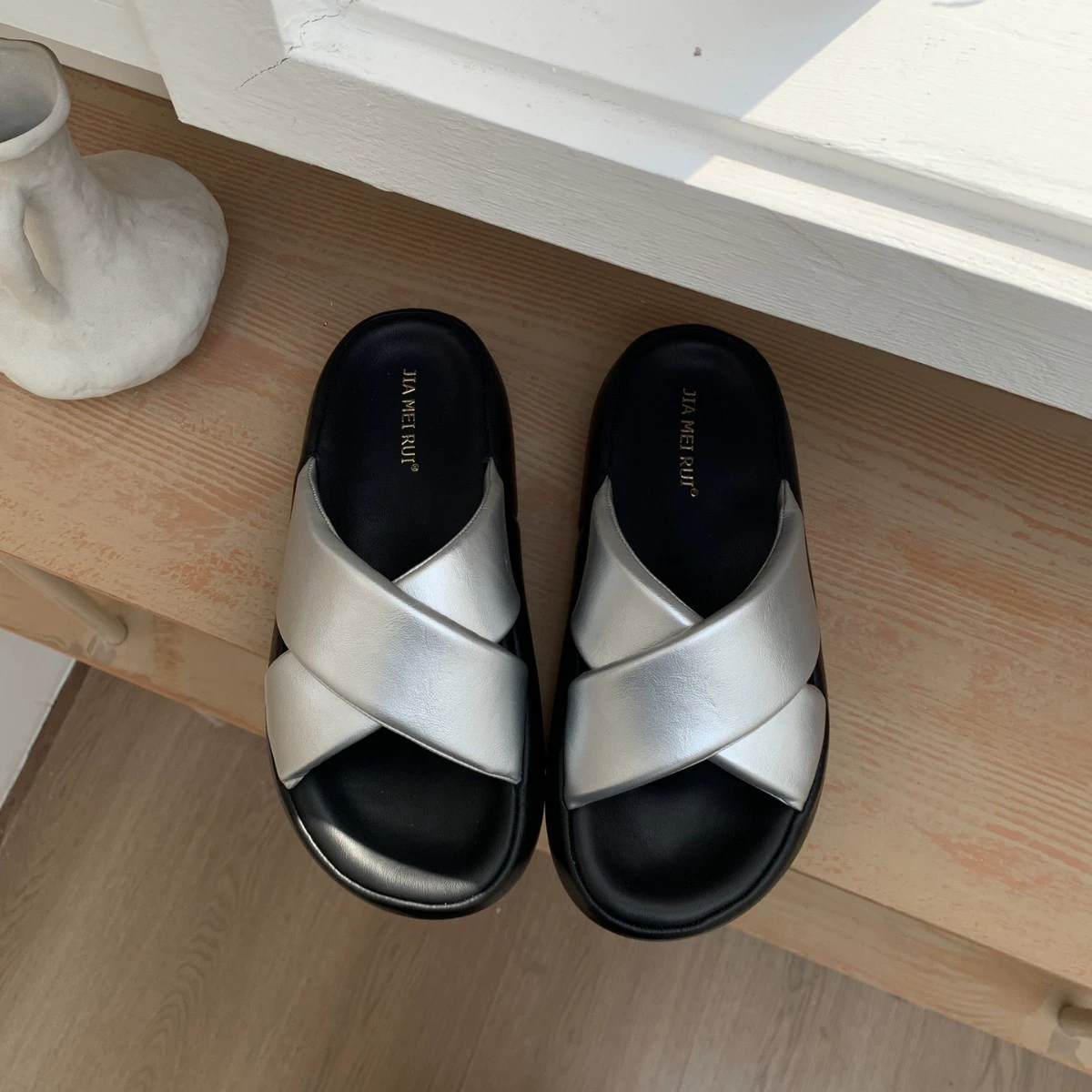 Sandals platform, footwear, mesh slippers for leisure, beach slide, internet celebrity