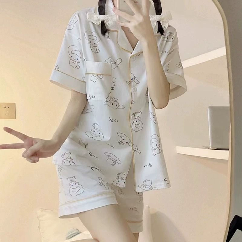 Пижамный комплект Brand Fresh: шорты и тонкий кардиган, короткий рукав, японско‑корейский стиль