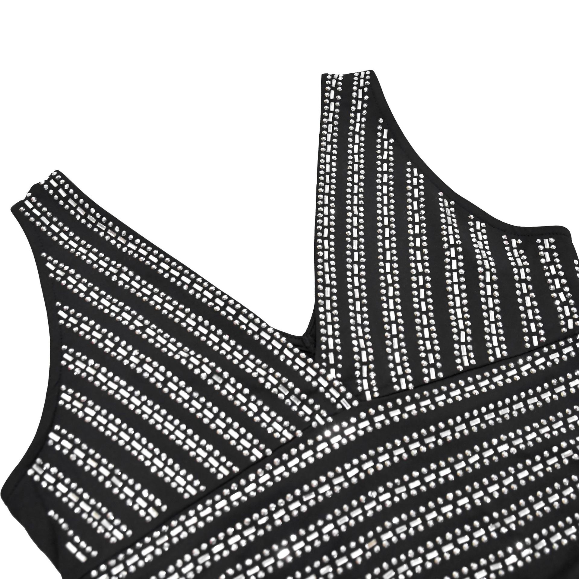 Women Wear Sleeveless Rhinestone Dress Maxi Dress