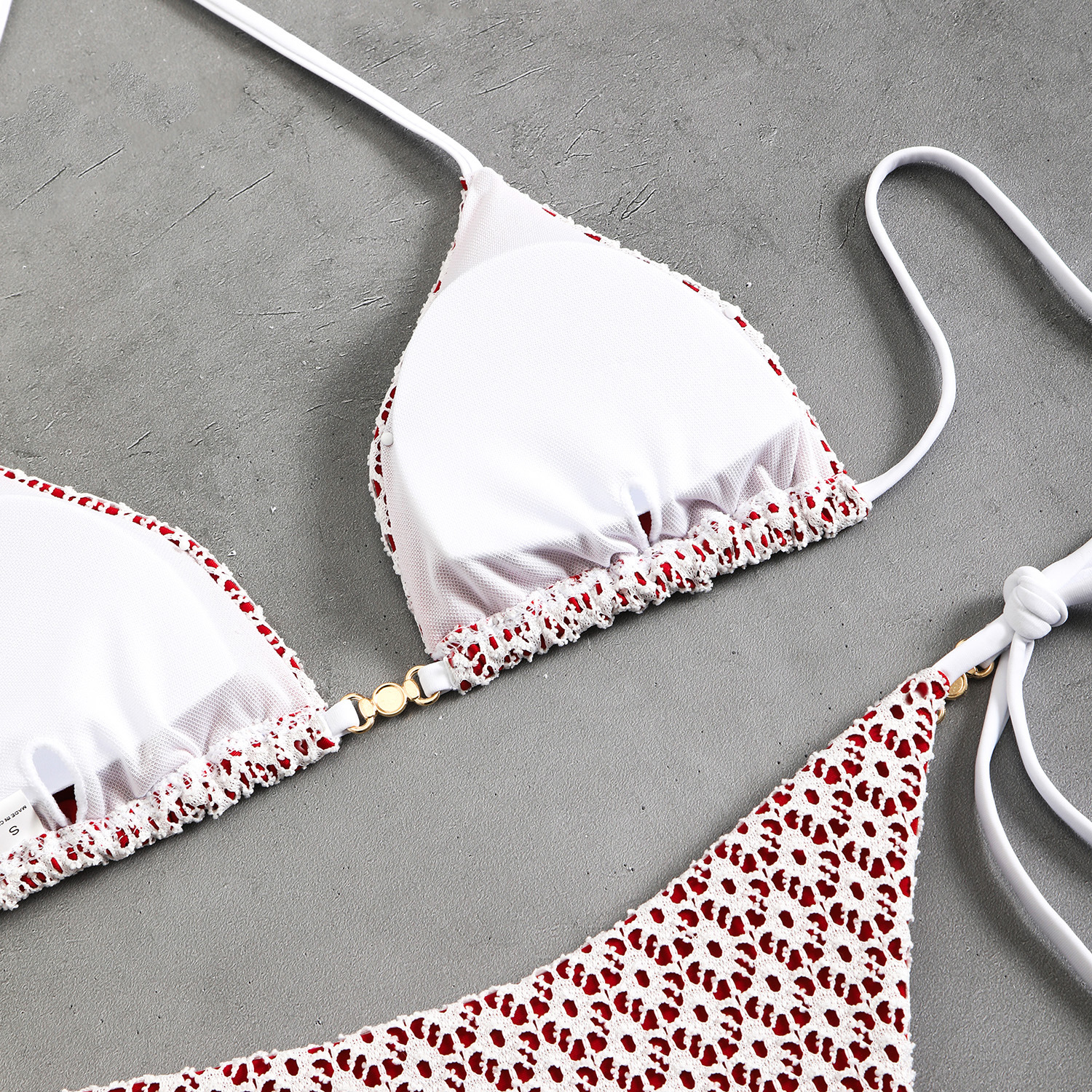 Women's Sexy Halter Tie-Front Bikini Set High-Cut Bottom Two Piece Swimsuit For Vacation_ecoleips.com