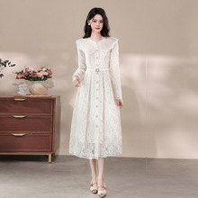 法式蕾丝连衣裙秋季女装2025新款绝美平时可穿小礼服气质内搭长裙