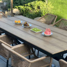 北欧户外庭院桌椅藤编网红室外露天别墅藤椅组合防水防晒花园家具