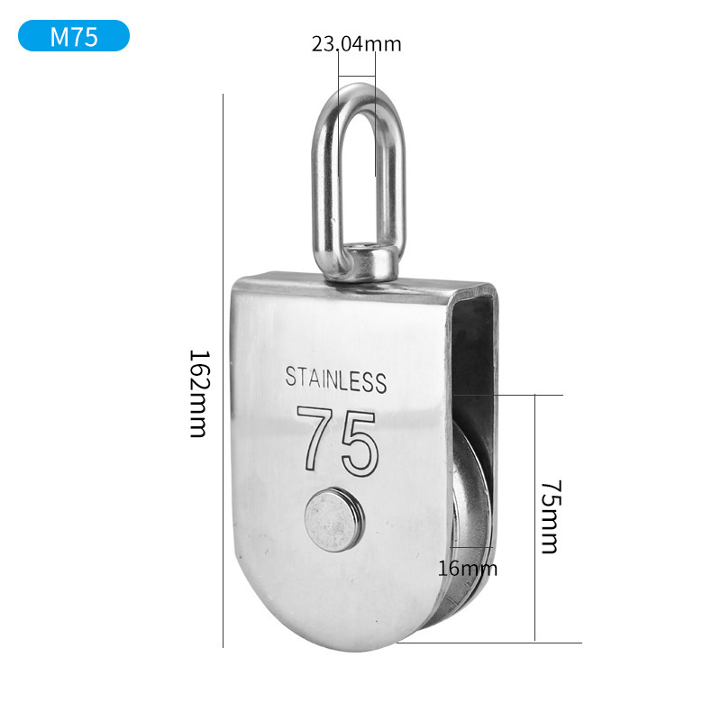 ステンレス鋼304トラックホイールリフティングリング、シングルおよびダブルホイールワイヤーロープ牽引固定プーリー、回転式ユニバーサル|undefined