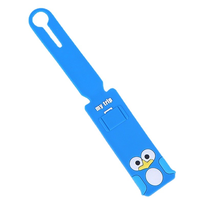 Cartoon Cute Plastic Long Strip Korean Style Airplane Luggage Travel Case Pvc Boarding Pass Soft Rubber Luggage Tag Ready Stock Printing