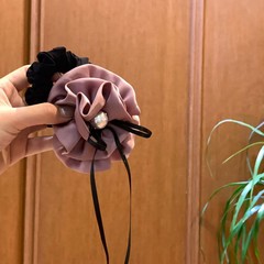 韩版缎面花苞发绳面膜圈发绳高级感蝴蝶结甜美发饰发圈皮筋