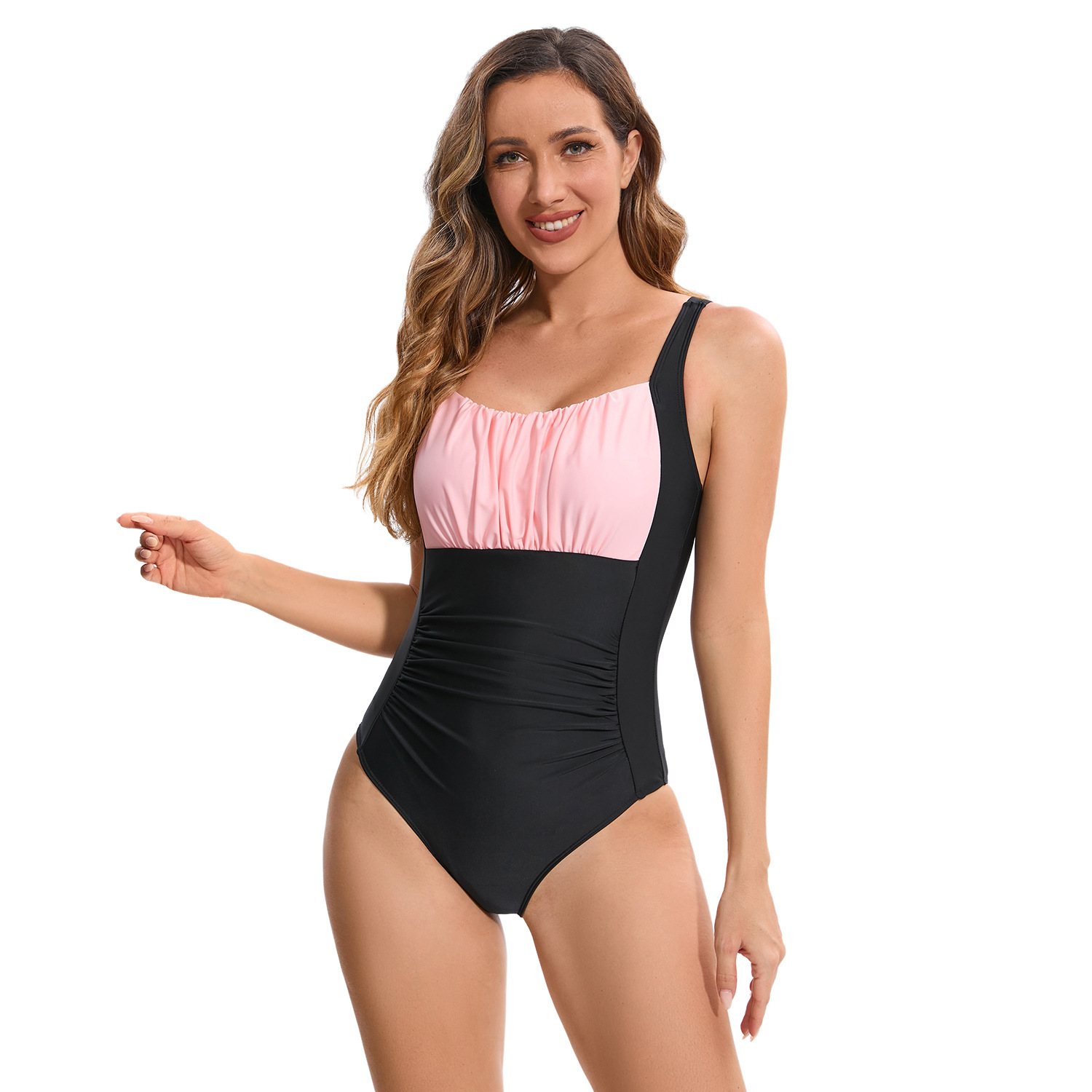 Nuevo bikini de comercio exterior transfronterizo europeo y americano sexy traje de baño de una pieza de color sólido femenino Amazon AliExpress traje de baño al por mayor