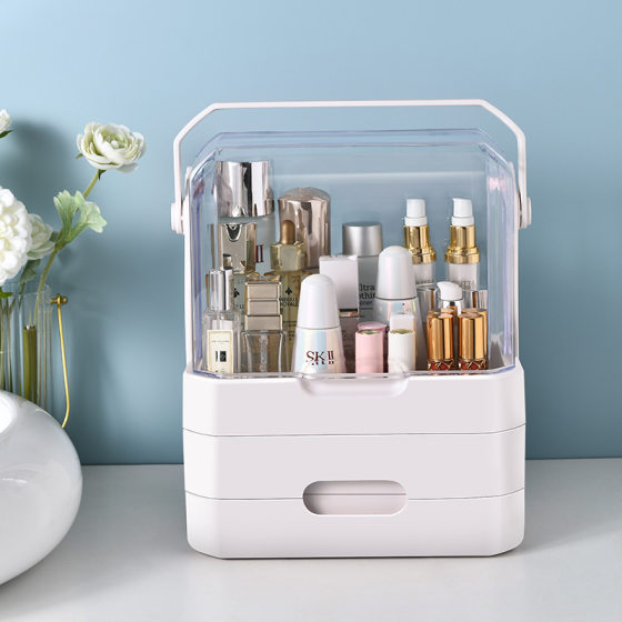 Makeup Storage Box Portable Cosmetics Storage Box Dressing Table Desktop Skin Care Drawer Storage Rack Hand-made Box