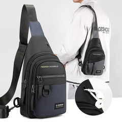 新款潮流休閒胸包男商務運動小背包通勤零錢包韓版單肩包斜挎包