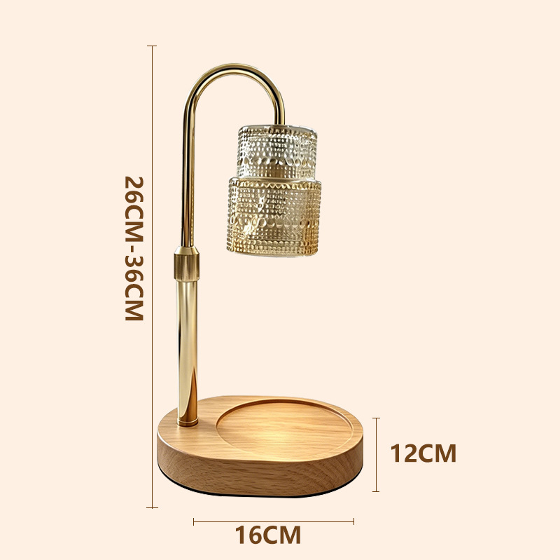 Lámpara de Mesa de Aromaterapia Estilo Retro de Vidrio y Madera para Dormitorio