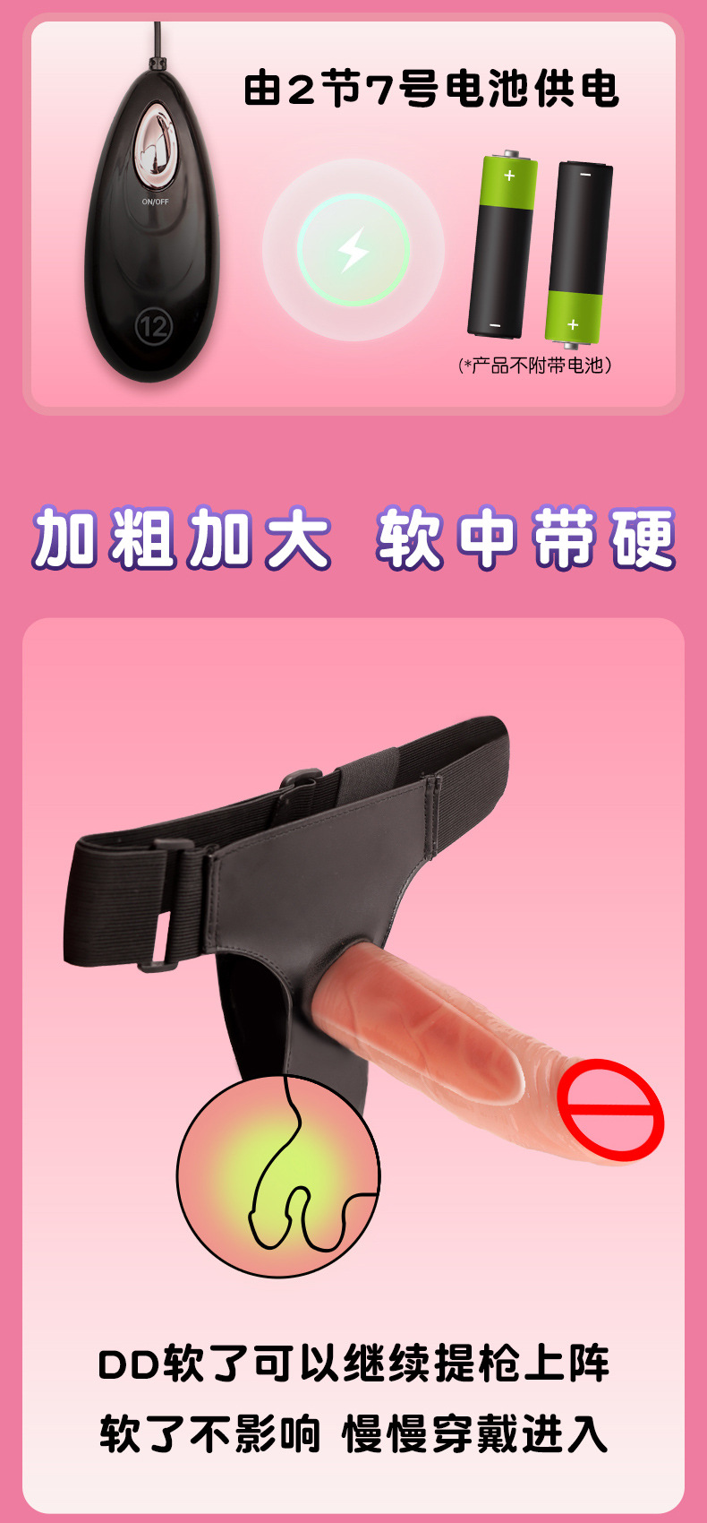 Remote-Controlled Wearable Vibrating Strap-On Pants with Realistic TPE Dildo for Couples — detail image 5