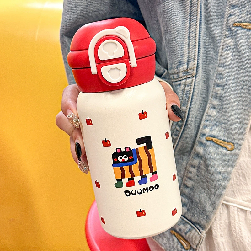 Портативные соломинки чашки для студентов с большой емкостью теплоизоляционные чашки для воды с двойным питьем вакуумные прыжки из нержавеющей стали Рождественская новогодняя гарантия