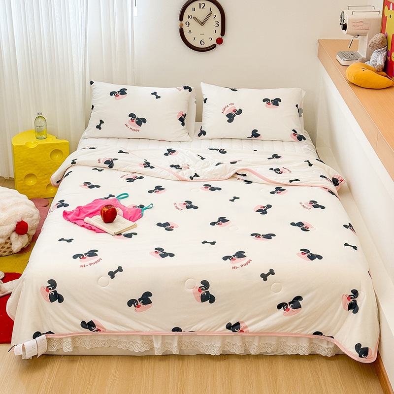 Colcha fresca de verano para niños de clase A, dormitorio de estudiantes, lavadora de aire acondicionado, colcha delgada de verano, núcleo cuatro